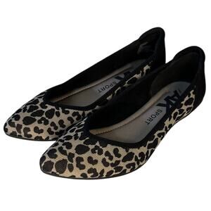 Anne Klein AK Sport Olivier Opposite Leopard Animal Print Pointed Toe Flats 7